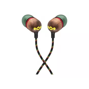 Auriculares in-ear con cable Marley Smile Jamaica con micrófono y USB-C, drivers de 9 mm – Rasta (EM-JE042-RA)