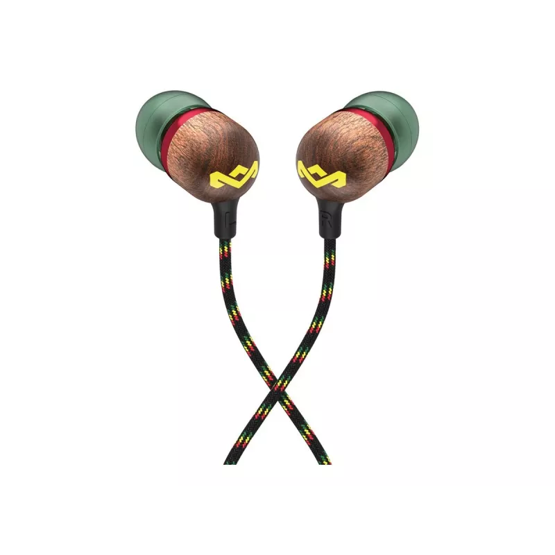 Auriculares in-ear con cable Marley Smile Jamaica con micrófono y USB-C, drivers de 9 mm – Rasta (EM-JE042-RA)