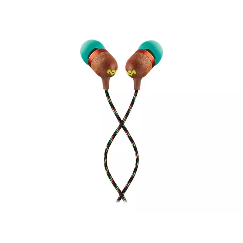 Auriculares in-ear con cable Marley Smile Jamaica con micrófono y USB-C, drivers de 9 mm – Rasta (EM-JE042-RA)