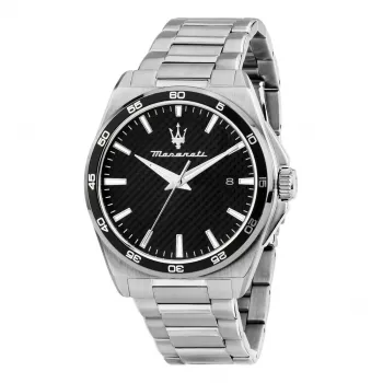 Reloj de cuarzo de hombre Maserati Epoca R8853152002 41mm esfera azul acero inoxidable plateado
