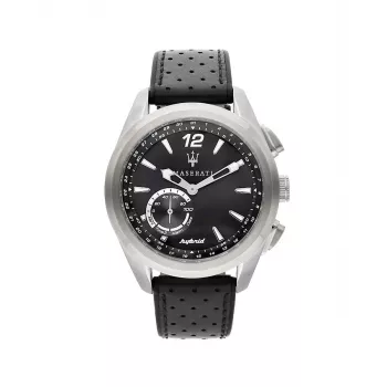 Maserati Potenza Reloj analógico de cuarzo hombre R8851112001 45mm acero inoxidable esfera negra correa de piel