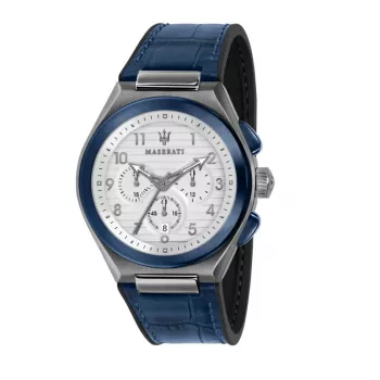 MASERATI Reloj de cuarzo para hombre Potenza R8871639001 43mm esfera azul correa de piel