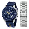 Maserati reloj cronógrafo de cuarzo de hombre R8871612039 45mm acero inoxidable esfera negra pulsera de cuero