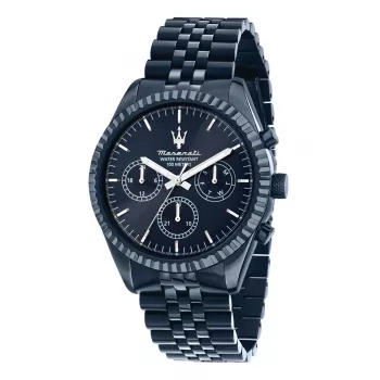 Maserati cronógrafo hombre Successo R8873600011 - caja de acero inoxidable de 44 mm, esfera azul, cuarzo