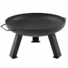 MASTER GRILL Brasero de jardín 80 cm redondo acero negro