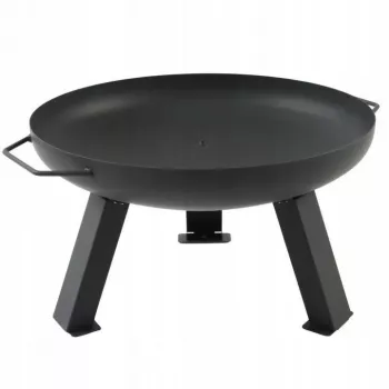 MASTER GRILL Brasero de jardín 80 cm redondo acero negro