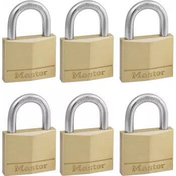 Master Lock 140EURSIX pack de 6 candados con la misma llave 22mm Cuerpo de latón