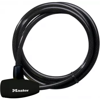 Master Lock 8154EURD Candado de cable con llave, 1,8 m x 10 mm, Negro