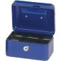 MAUL caja de caudales azul 152x125x81 mm con cerradura de cilindro y bandeja para monedas 56101-37