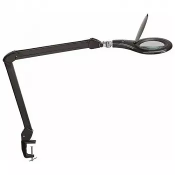 Lámpara de aumento LED MAUL Makro con base de pinza negra