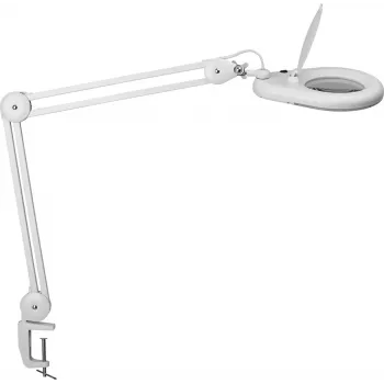MAUL lámpara de lupa LED Viso con base de pinza, blanca