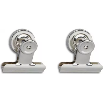 MAUL Clip para documentos con imán potente, 50 mm, metal niquelado, 20 mm de apertura, 1 unidad 2185096