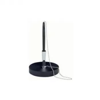 MAUL Portabolígrafos con soporte metálico cromado y base de plástico lastrada, 110 mm de diámetro 4415090