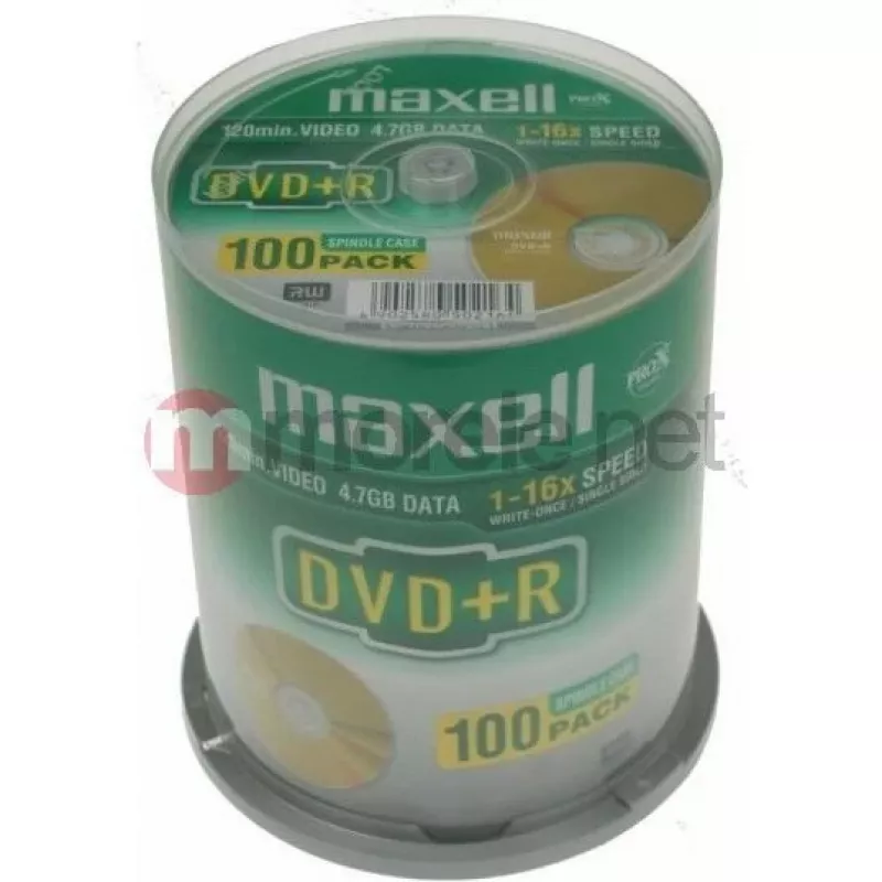 Maxell DVD+R 4.7 GB 16x 100 discos spinde cakebox