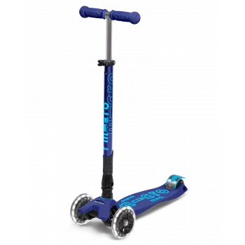 Maxi Micro Deluxe Foldable LED Patinete Azul