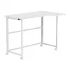 MCN Maclean mesa plegable en L blanca 100x65 cm móvil con ruedas bloqueables MC-1250 L/W