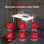 MCN Maclean mesa plegable en L blanca 100x65 cm móvil con ruedas bloqueables MC-1250 L/W