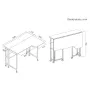 MCN Maclean escritorio/mesa plegable, negro, móvil, 100x73 cm, máx. 50 kg, en ángulo, en L, MC-126 L/B