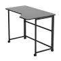 MCN Maclean MC-1250 L/B Escritorio esquinero en L plegable, negro, móvil, 100x65 cm, máx 50 kg