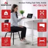 MCN Maclean MC-126 L/W Escritorio en L plegable, blanco, móvil, 100x73 cm, carga de 50 kg