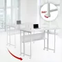 MCN Maclean MC-126 L/W Escritorio en L plegable, blanco, móvil, 100x73 cm, carga de 50 kg