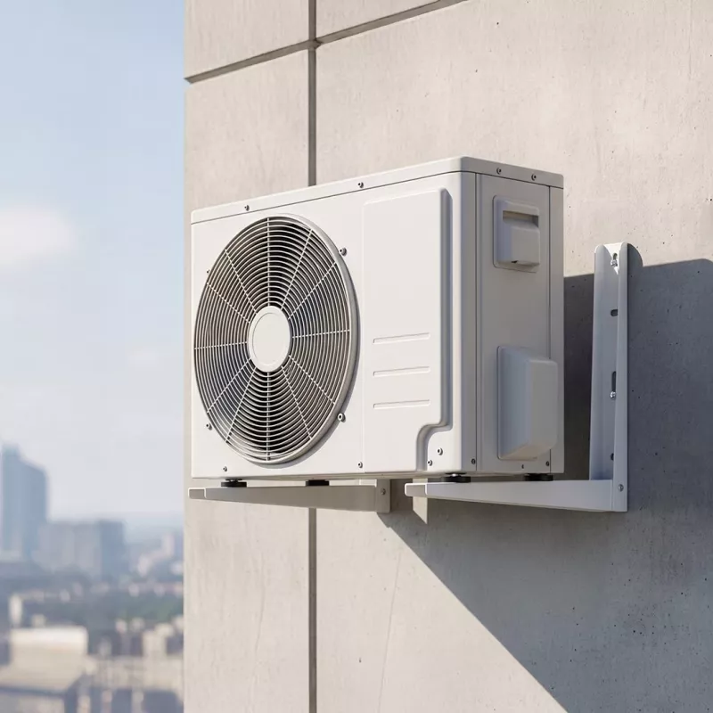 MCN MC-145 Soporte de pared para unidades exteriores de aire acondicionado y bombas de calor, acero galvanizado, brazos 450x500 mm, carga 200 kg
