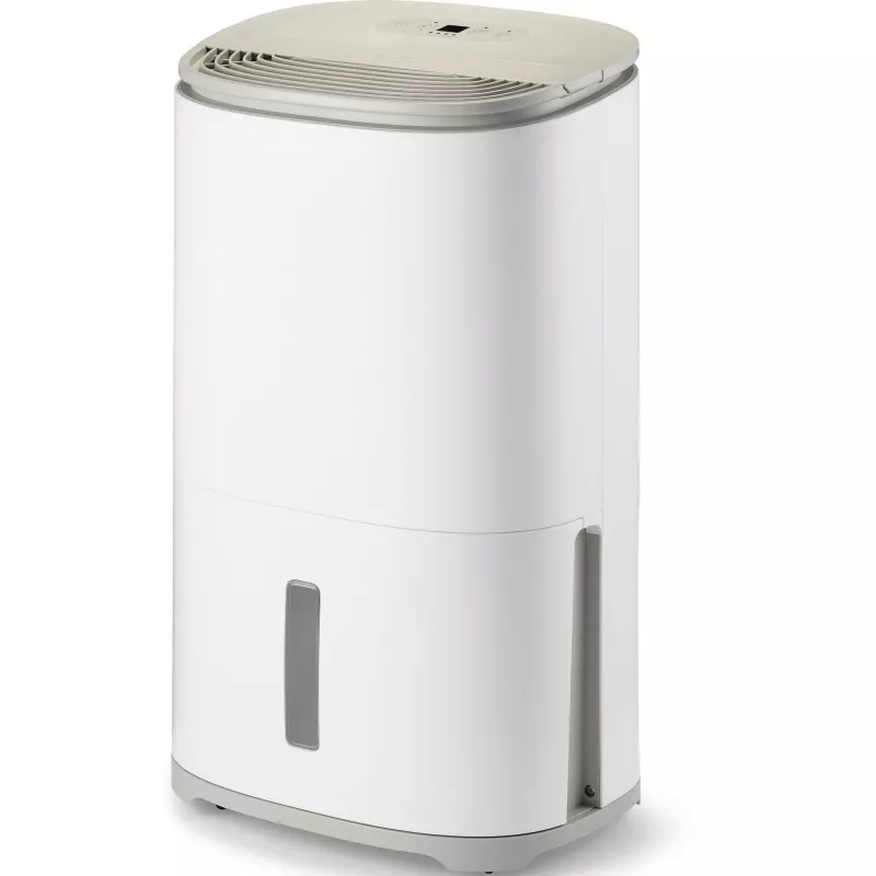 MEACO Dry Arete One 25L Deshumidificador y purificador de aire con compresor (blanco/beige, 267 vatios, para habitaciones de hasta 125 m²)