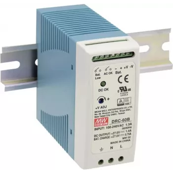 MEAN WELL DRC-100B Fuente de alimentación, interior, 96,6 W, Azul/Blanco