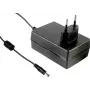 MEAN WELL GST25E28-P1J 25W 28V DC 0,89A fuente de alimentación AC-DC con enchufe europeo y conector DC de 2,1x5,5mm, negra