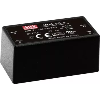 MEAN WELL IRM-05-5 Módulo de alimentación AC-DC 5W, 5V 1A, montaje PCB, Negro