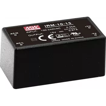 MEAN WELL IRM-10-5 10W 5V 2A fuente de alimentación encapsulada para montaje en PCB, entrada 85-264VAC, negra