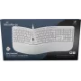 MediaRange MROS272 teclado ergonómico con cable, diseño split, 124 teclas, rueda de desplazamiento integrada, blanco