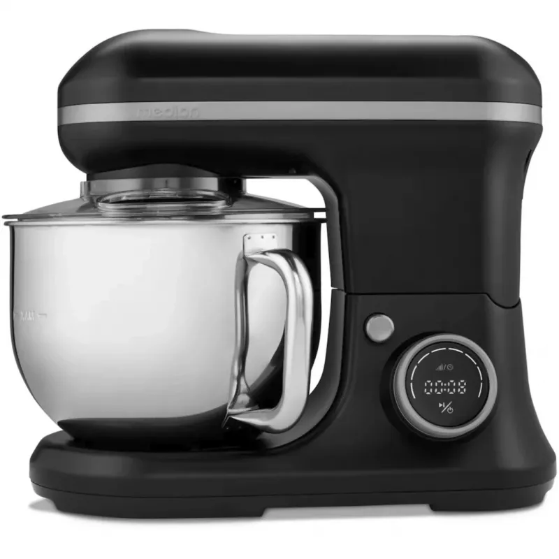 MEDION LIFE MD18420g Robot de cocina digital Motor 500W, calefacción 1000W, bol 2,2L, 10 velocidades + turbo, pantalla LCD, Acero inoxidable, Negro