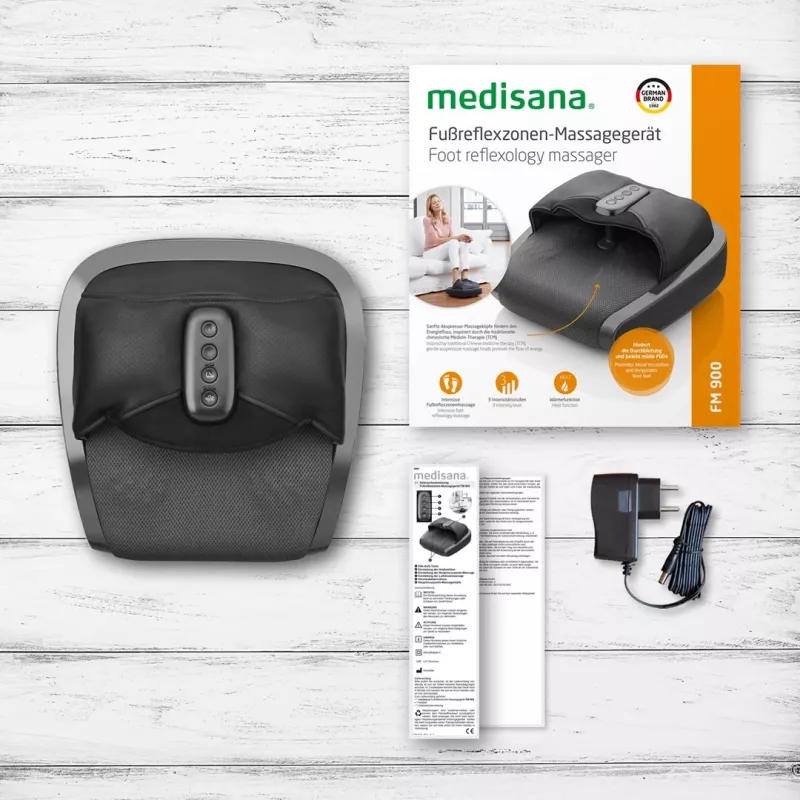 Masajeador de pies Shiatsu Medisana FM 900 con calor, negro/gris