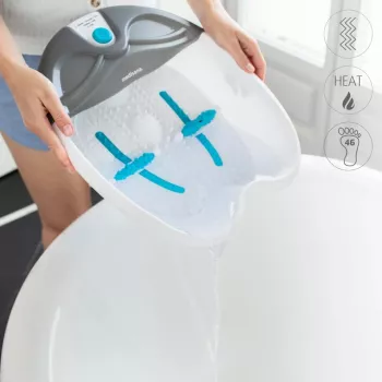MEDISANA FS 350 Baño de pies con masaje de burbujas y vibración, calefacción, rodillos, accesorios de pedicura