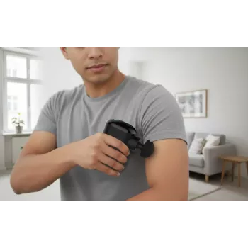 Medisana MG 120 Pocket Massage Gun Pistola de masaje de percusión con 4 accesorios, recargable por USB-C, 4 niveles de intensidad, tamaño compacto de viaje
