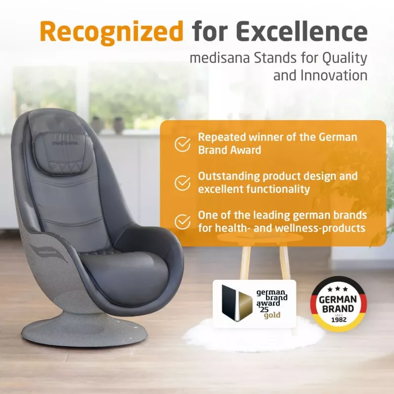 Sillón de masaje shiatsu MEDISANA RS 670 con calor y vibración, Negro/Antracita