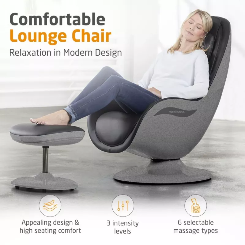 Sillón de masaje shiatsu MEDISANA RS 670 con calor y vibración, Negro/Antracita