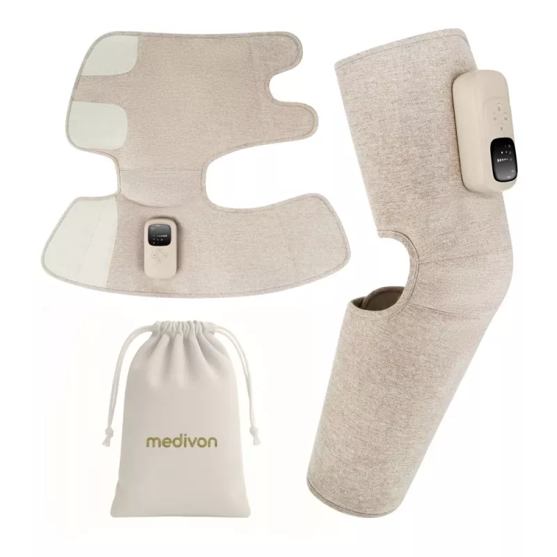 Medivon Compression Massager Sole Duo – masajeador de pies con airbags y calor, 3 modos y 3 intensidades