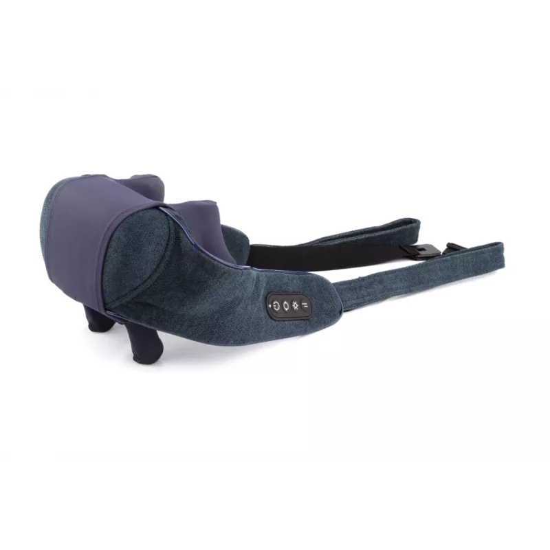 Medivon Hyperion Collar Shiatsu Masajeador de cuello y hombros con calor, 8 cabezales de masaje, 3 niveles de intensidad, negro/gris