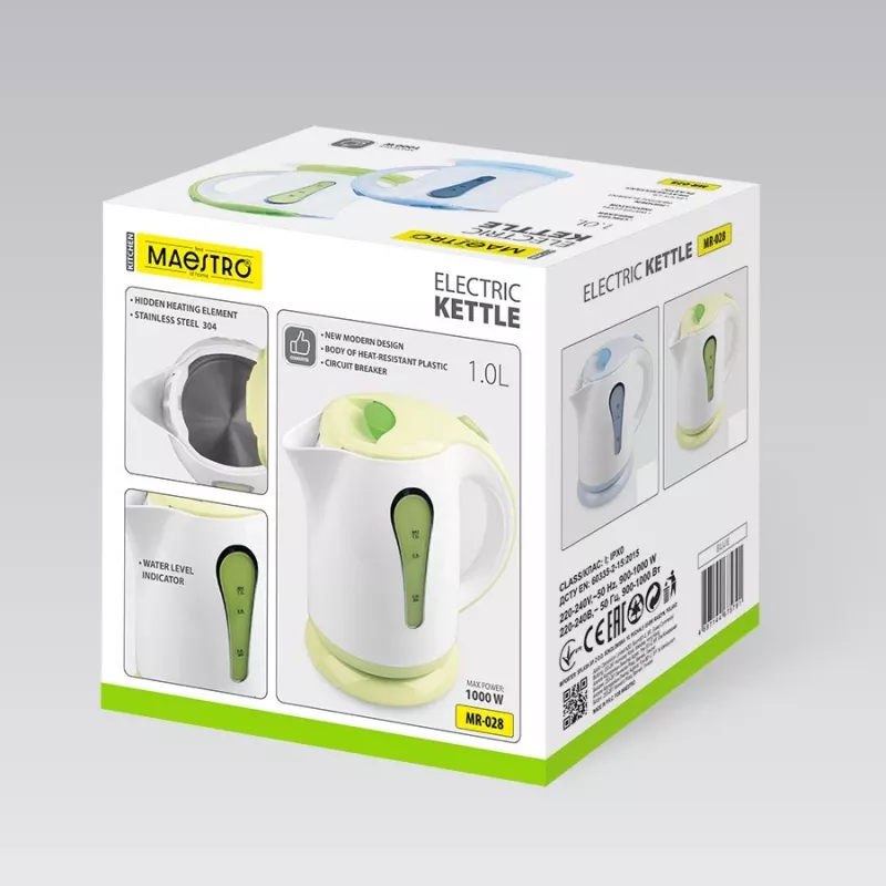 MEO Hervidor de agua 1L 1000W MR-028-GREEN MAESTRO