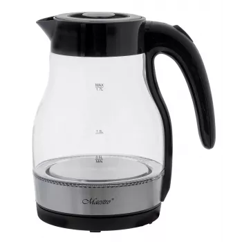 MEO Hervidor de agua de vidrio 2200W 1,7L negro MR-061-BLACK MAESTRO