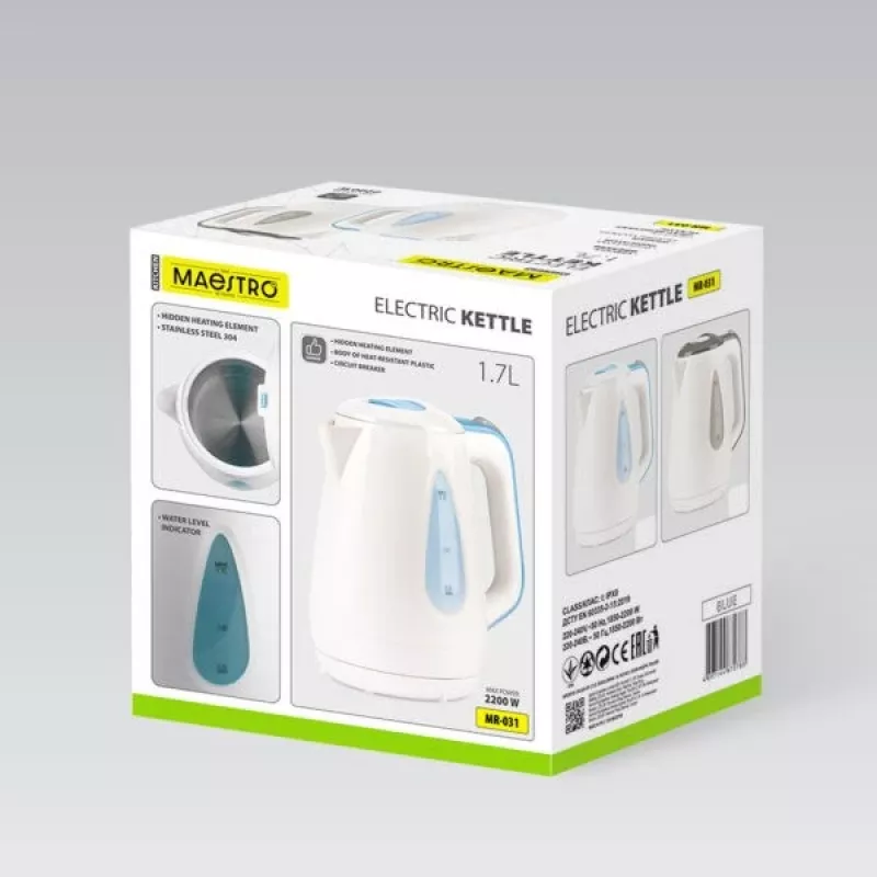 MEO MAESTRO Hervidor 1,7 l 2200 W Azul MR-031-BLUE