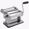 MEO MR-1679 MAESTRO máquina manual para hacer pasta - acero cromado, 9 ajustes de grosor, 3 tipos de pasta, pinza de mesa