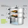 MEO MR-2900-24 MAESTRO Olla 24 cm 5,0 L acero inoxidable con tapa de cristal, apta para inducción