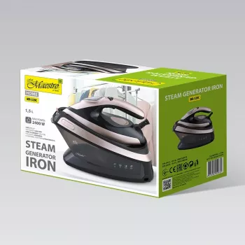 Central de planchado MEO MR-320C Maestro 2400W con suela cerámica, 3,5 bar de presión, golpe de vapor 120 g/min, depósito 1,2 l