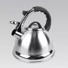 MEO Stovetop Kettle 2.8L MR-1328 MAESTRO Hervidor para placas de cocina de acero inoxidable con silbato y asa de baquelita resistente al calor, apto para inducción y todo tipo de cocinas, plata