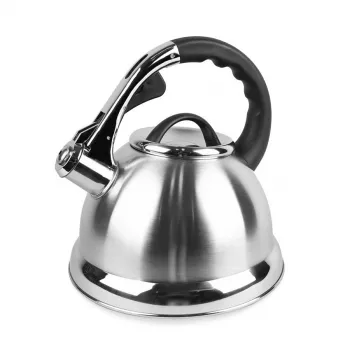 MEO Stovetop Kettle 2.8L MR-1328 MAESTRO Hervidor para placas de cocina de acero inoxidable con silbato y asa de baquelita resistente al calor, apto para inducción y todo tipo de cocinas, plata