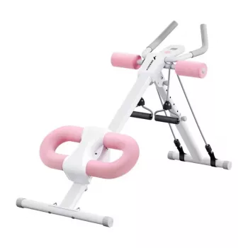 MERACH MR-2314 entrenador de abdominales - resistencia de muelle ajustable, plegable, monitor LCD, negro/rojo