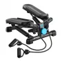 MERACH MR-2354B2 mini stepper con bandas de resistencia, cilindros hidráulicos, pantalla LCD, negro